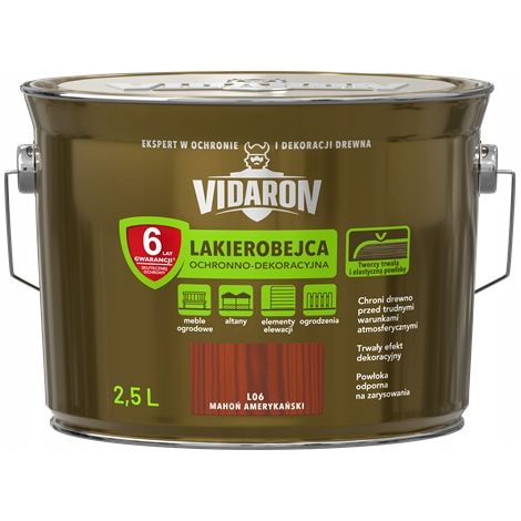 Vernice protettiva e decorativa Vidaron per legno 2,5 l Mogano americano L09 (1/5)