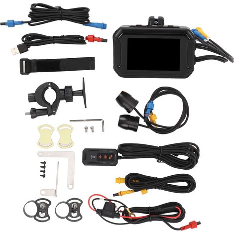 Caméra embarquée moto 1080P WiFi 150° grand angle avant et arrière double enregistrement vision nocturne pour ATV UTV motoneiges (1/5)