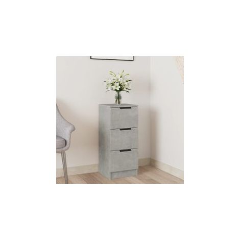 Buffet Gris béton 30x30x70 Bois d'ingénierie (1/5)