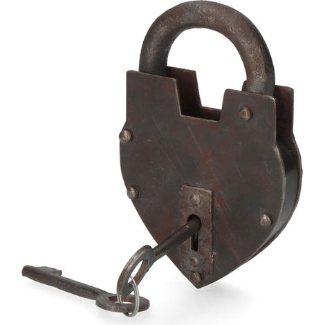Rustikales Vorhängeschloss, 2 Schlüssel, Rosteffekt 85143 (1/5)