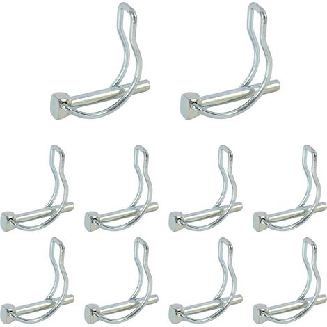 10 Stück 6x45 mm D-förmige Sicherungsstifte, Splinte, Sicherheitsstifte für Rohre, verzinkter Kohlenstoffstahl, Verwendung für Garten, Rasen, Anhänger und Maschinen (1/5)