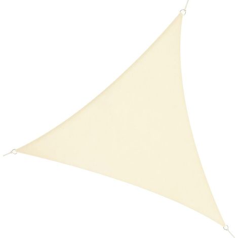 Voile d'ombrage Triangulaire Grande Taille 6 x 6 x 6 m polyéthylène Haute densité résistant aux UV Coloris crème (1/5)