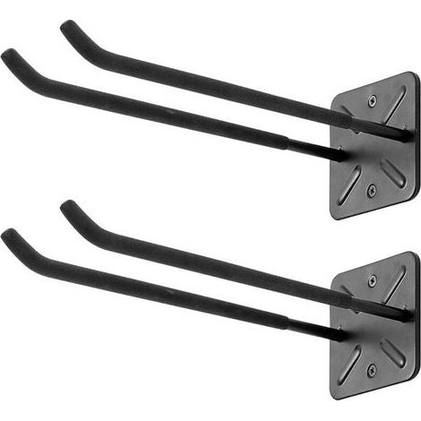 Crochets muraux robustes de 30 cm pour garage, organisateur d'outils pour pneus, échelles et chaises pliantes - Crochets doubles polyvalents pour le rangement du garage (1/5)