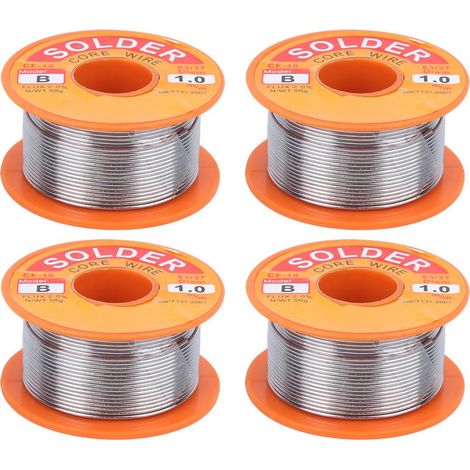 Bobine de fil à souder décapant 1mm, 4 bobines de 50g, haute pureté, pour soudure et brasage sans nettoyage. (1/5)