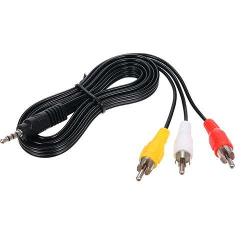 Beyamis Câble audio-vidéo RCA 3,5 mm, prise jack 3,5 mm vers 3 RCA mâles, convertisseur DV MP4 de 1,2 m (1/5)