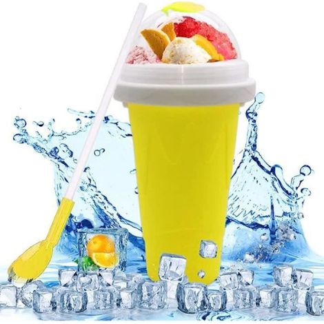 Slushy Maker Cup Gobelet Magique Congelé Rapide Pour Milkshakes D'Été Et Jus De Fruits Réutilisables - Jaune (1/4)