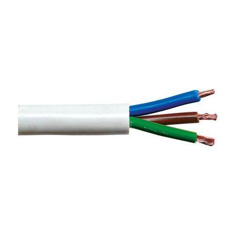 Câble électrique blanc 3G2.5 mm en rouleau de 50 mètres