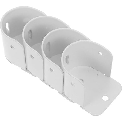 Lot de 4 supports de tringle à rideau de douche en acier inoxydable, installation facile, tringle pratique pour rideaux blancs (1/5)