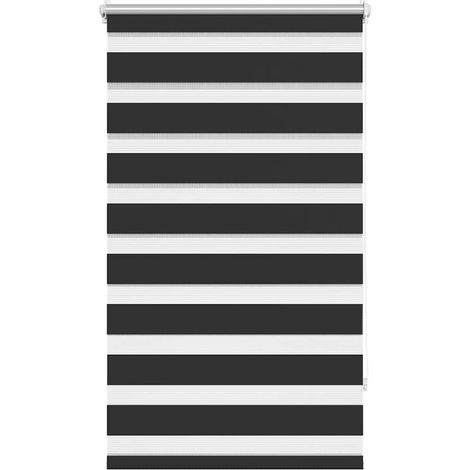 Tenda a rullo Tenda avvolgibile zebra 90,9x150 cm Tessuto Larghezza 86,7 cm nero (1/4)
