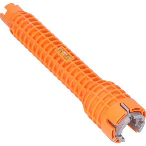 Outil installation robinet et évier clé tuyau polyvalente réparation plomberie ABS acier 45 orange 1 pièce (1/5)