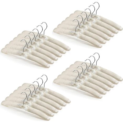 25 cintres rembourrés en satin avec protection antirouille pour robes, pulls, costumes et plus encore (beige) (1/5)