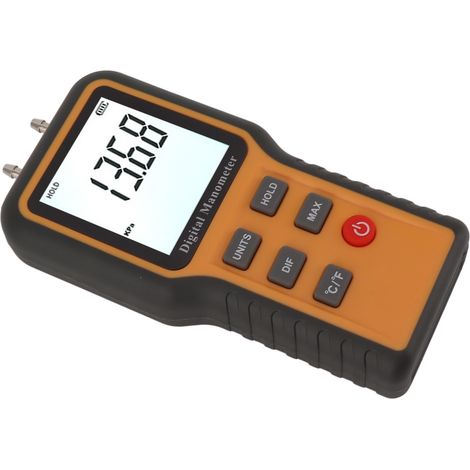Manomètre numérique différentiel haute précision, testeur HVAC à double port, jauge de pression d'air et de gaz, mesureur de pression pour diagnostic CVC, appareil portatif avec écran digital. (1/5)