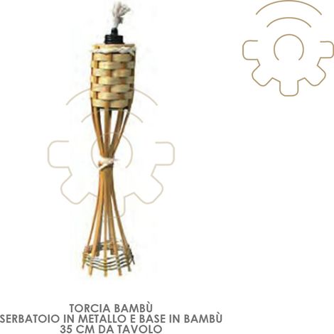 Torche avec rA servoir en mA tal et torches de table en bambou de 35 cm (1/2)
