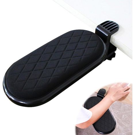 Noir Repose Bras, Accoudoir pour Bureau, Repose Poignet Réglable pour Bras, Support de bras d'ordinateur Repose Poignet Ergonomique, Réglable à Convient pour la maison et le Bureau (1/5)