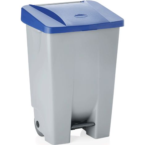 Poubelle à pédale en Polypropylène 80 L bleu L 410 mm l 500 mm H 740 mm - Was Germany