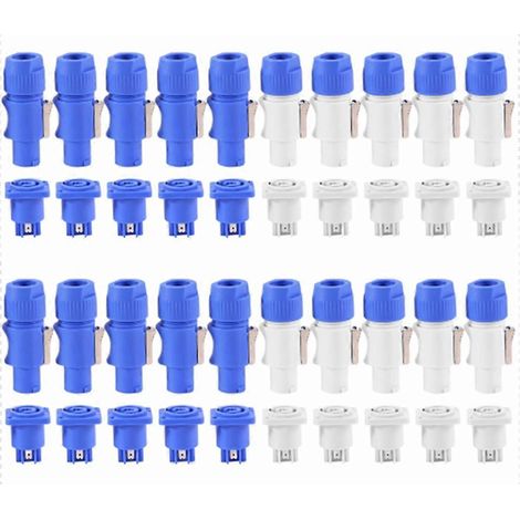 Lot de 20 adaptateurs de panneau de prise châssis PowerCON type A NAC3FCA+NAC3MPA-1 (1/5)