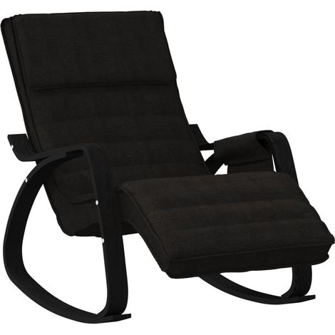 Fauteuil à bascule d'allaitement rembourré relax pour salon en tissu noir DEC029051 (1/5)
