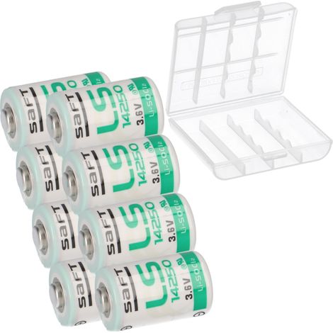 8x Saft Lithium 3,6V Batterie LS 14250 - 1/2 AA - LS14250 Li-SOCl2 + Box (1/5)