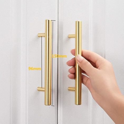 Lot of 10 1.5cm Poignée Meuble Doré Poignee Porte Cuisine Brossé-Jokon-Boutons de Tiroir pour Placards Armoire (1296mm) (1/4)