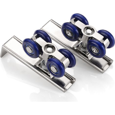 Roulette légère pour porte coulissante à 4 roues en bois pour porte de maison Argent - 30 kg - Pour matériel de meubles (1/5)