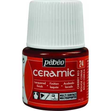 Peinture céramique décorative à FROID PEBEO 24 ROUGE CERISE 45ml (1/4)