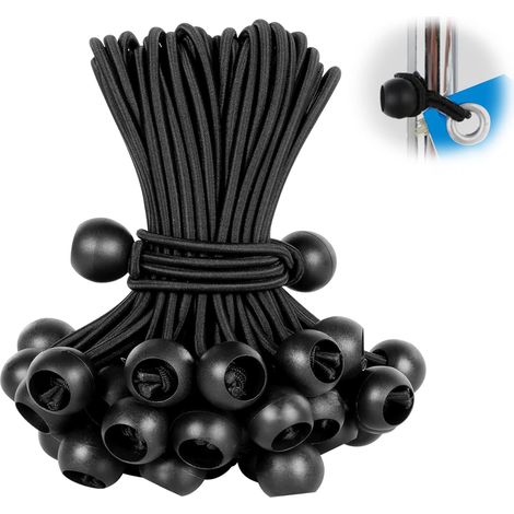 50 cordons élastiques de 15 cm avec embouts à boule, h