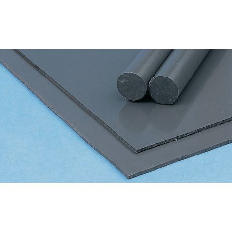 Rs Pro – Plaque PVC gris 1000mm x 500mm x 1mm – Lot de 5 plaques – Résistance à la traction 55 MPa – Dureté Shore 65 à 80