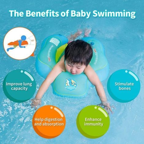 Anneau de natation gonflable pour bébé - Aide bébé à apprendre à nager avec une pompe pendant 3 à 12 mois (1/3)