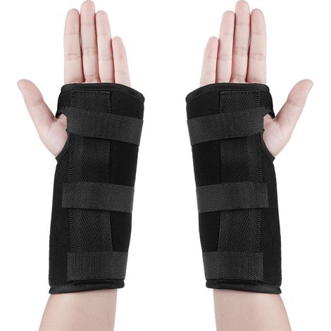 1 paire d'attelles carpiennes, orthèses de poignet à deux sangles, barre de fixation, ceinture pour entorse de l'avant-bras, taille L (1/5)