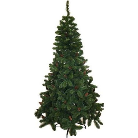 Albero di natale con pigne artificiale verde folto alto addobbi casa cm 180 210 ignifugo facile apertura ad ombrello - MISURA: cm 180 (1/5)
