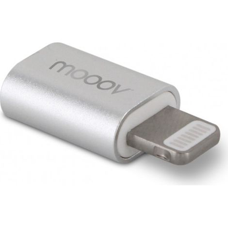 Adaptateur MFI à micro-USB fem. pour iPhone iPad - gris (1/5)