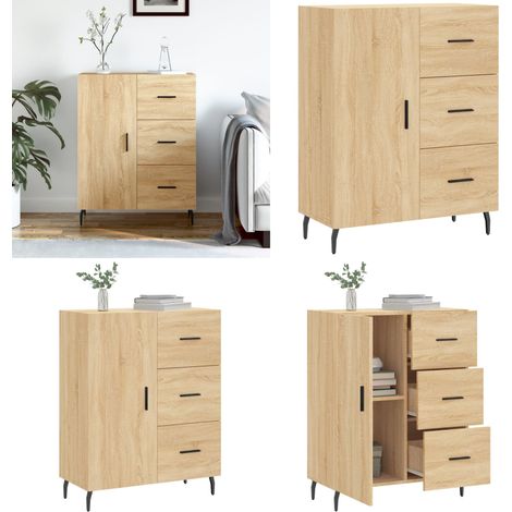 Sideboard Sonoma-Eiche 69,5x34x90 cm Holzwerkstoff - Schreibtisch - Wohnzimmermöbel - Sideboard - Holz Sideboard - Eichefarben - Home & Living (1/5)
