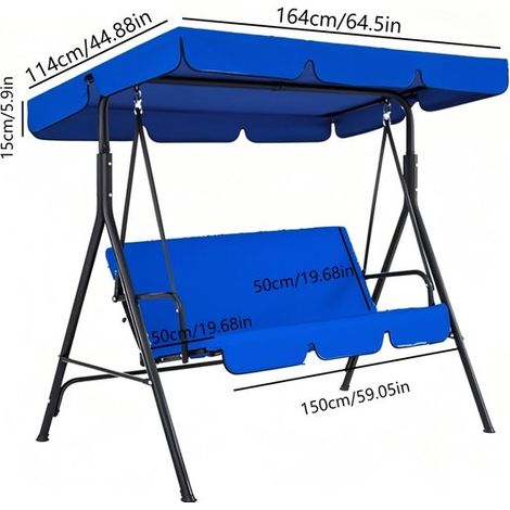 Auvent pour fauteuil à bascule - Jardin - Auvent pour fauteuil à bascule - Pare-soleil - Store - Auvent de rechange pour fauteuil à bascule - Bleu (1/5)