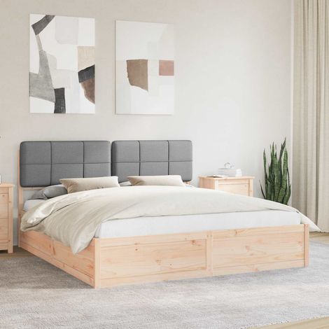vidaXL Bettgestell mit gepolstertem Kopfteil Hellgrau 180 x 200 cm (1/5)