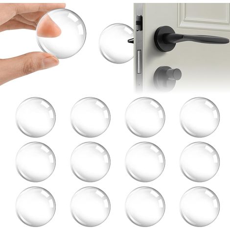 de Porte, 12 Pièces Arret de Porte, Butee de Porte Adhesive- 40 8 mm- Protection Poignee Porte, Transparent, Tampon Caoutchouc, pour Chambre à Coucher, Cuisine, Bureau (1/5)
