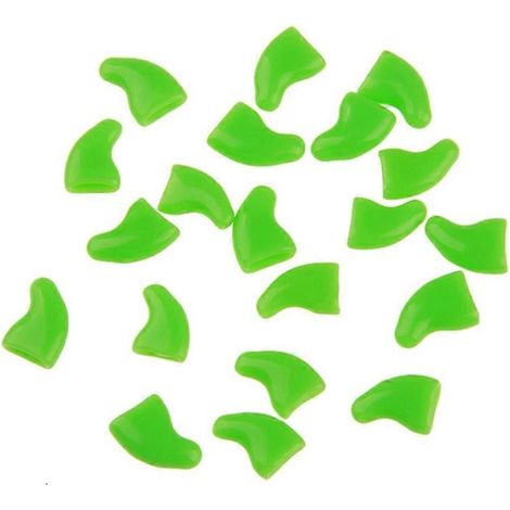 20-teiliges Set farbenfroher, modischer Krallenkappen für Katzen und Hunde, weiche, kratzfeste Krallenkappen für Katzen und Hunde, weiche Krallenspitzen für Haustiere, 20er-Packung, grün, mittelgroß