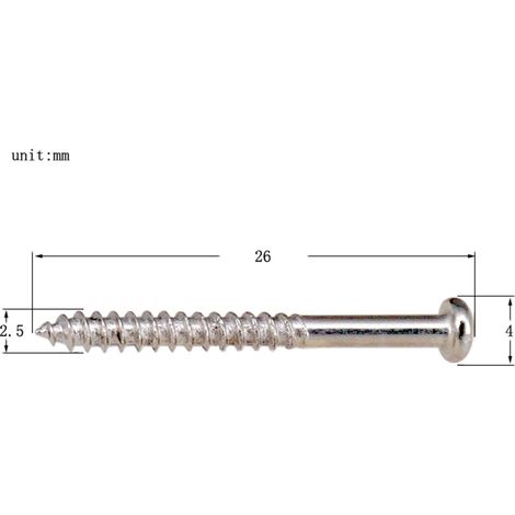 Stück Metall-Befestigungsschrauben für Halsverbindungsplatten von E-Gitarren und Bässen, inklusive Federn, 2,5 x 26 mm, zur Höhenverstellung von Tonabnehmern, passend für professionelle Gitarrenteile (1/2)
