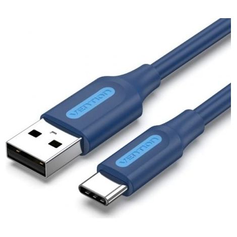 Cable USB 2.0 Tipo-C Vention COKLF/ USB Tipo-C Macho - USB Macho/ Hasta 60W/ 480Mbps/ 1m/ Azul