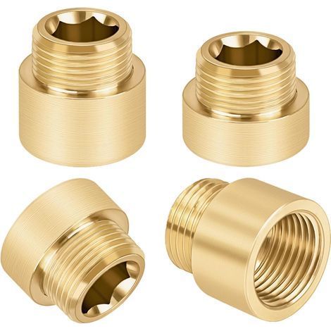 Lot de 4 Rallonge Robinet, Laiton 1/2", Diamètre 10mm et 20mm, Pour Eau Potable (1/5)