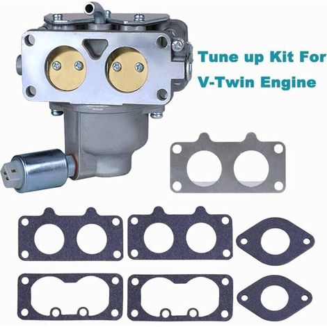 Carburateur 791230, compatible avec moteur bicylindre en V Briggs & Stratton 407777 20-25 CV, kit carburateur 699709 499804 pour John Deere MIA10632 LA150 LA145 LA130 L120 avec filtre à air pour tonde (1/3)