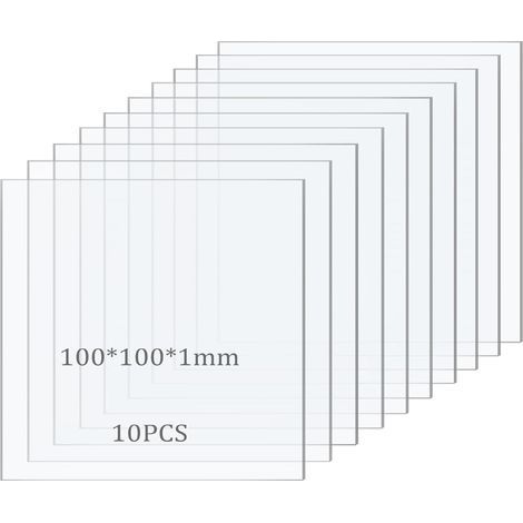 10 Plaques Acryliques 100x100x1mm, Transparentes, Pour Cadre Photo, DIY (1/5)