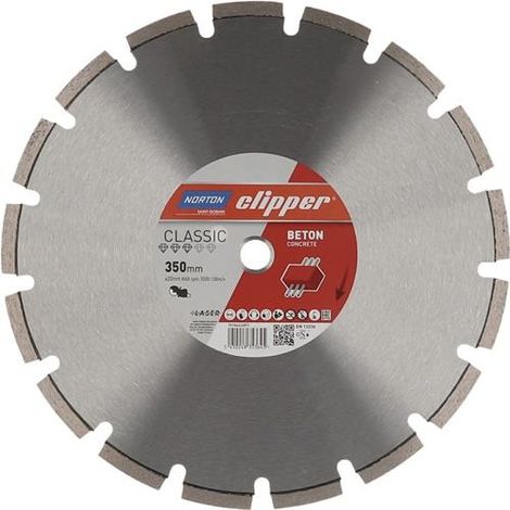 Diamanttrennscheibe Classic Beton D.350mm Bohr.25,4mm 2,8mm 10mm NORTON (1/2)