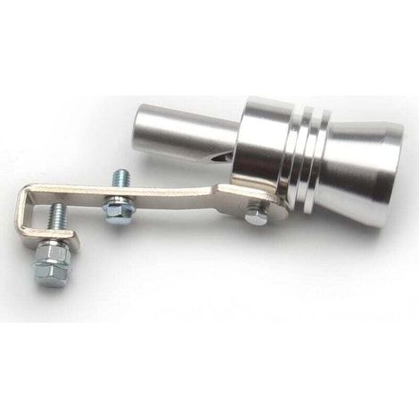 Silencieux simulateur de son turbo argenté XL, accessoire d'échappement pour voiture/moto, compatible avec les diamètres 56-85 mm, tuning sport (1/4)