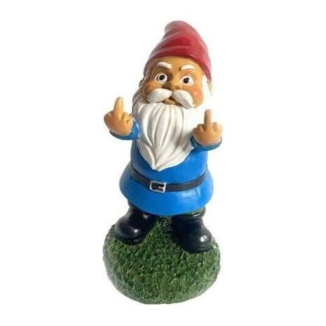 1 3D-Gartenzwerg aus Kunstharz, Außenfigur mit Mittelfinger, freche Dekoration für Garten und Innenbereich (1/5)