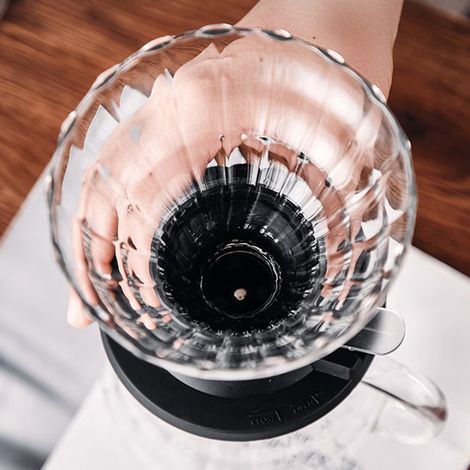 Kaffeefilterhalter, Kaffeefilterbecher, Kaffeefilter, hitzebeständiger Filterbecher aus Borosilikatglas V60 (1/5)