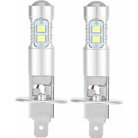 Ampoules de phares, 2x H1 6000K Super Bright 100W LED Ampoules antibrouillard de voiture Conduite Feux de jour Blanc