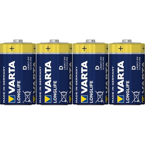 VARTA Batterie LONGLIFE Extra Mono/D/LR20 4er Folie, 1,5V (1/5)