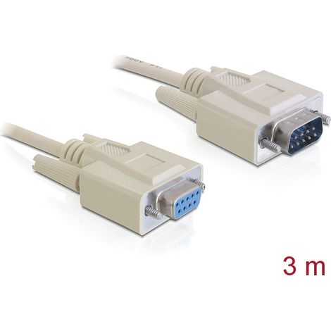 Delock cable rs-232 serial sub-d9 male / female 3 m