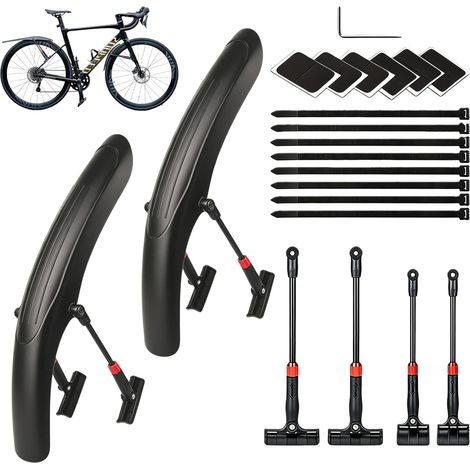 Garde-boue Vélo Route et VTT Avant et Arrière Amovibles Orientables Souples Haute Résistance (1/5)