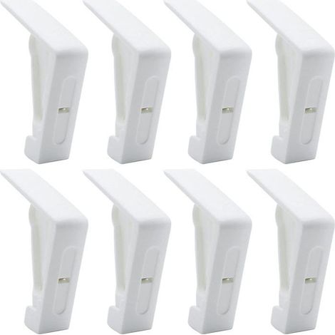 8 Stück weiße Tischdeckenclips aus Kunststoff für Gartentische - Verstellbare Federclips für Picknicktischdecken im Garten (1/4)